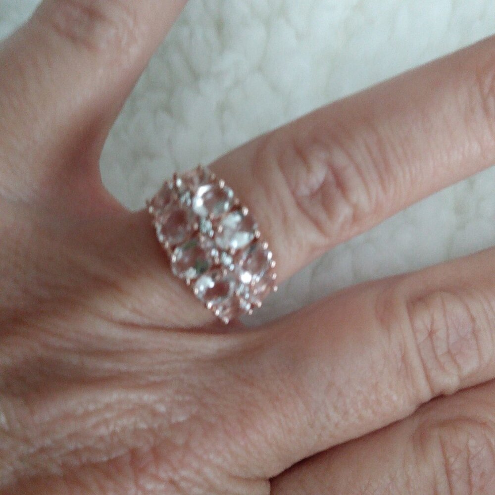 2.31ctw genuine morganite ring size 6